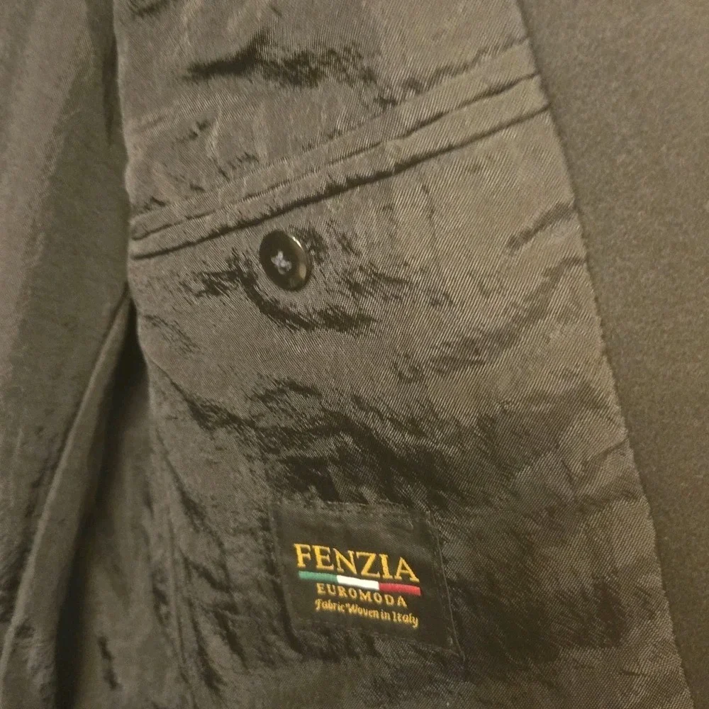 S&K Famous Brands Italian Cashmere‎ Black Sport Coat Jacket 42 Short